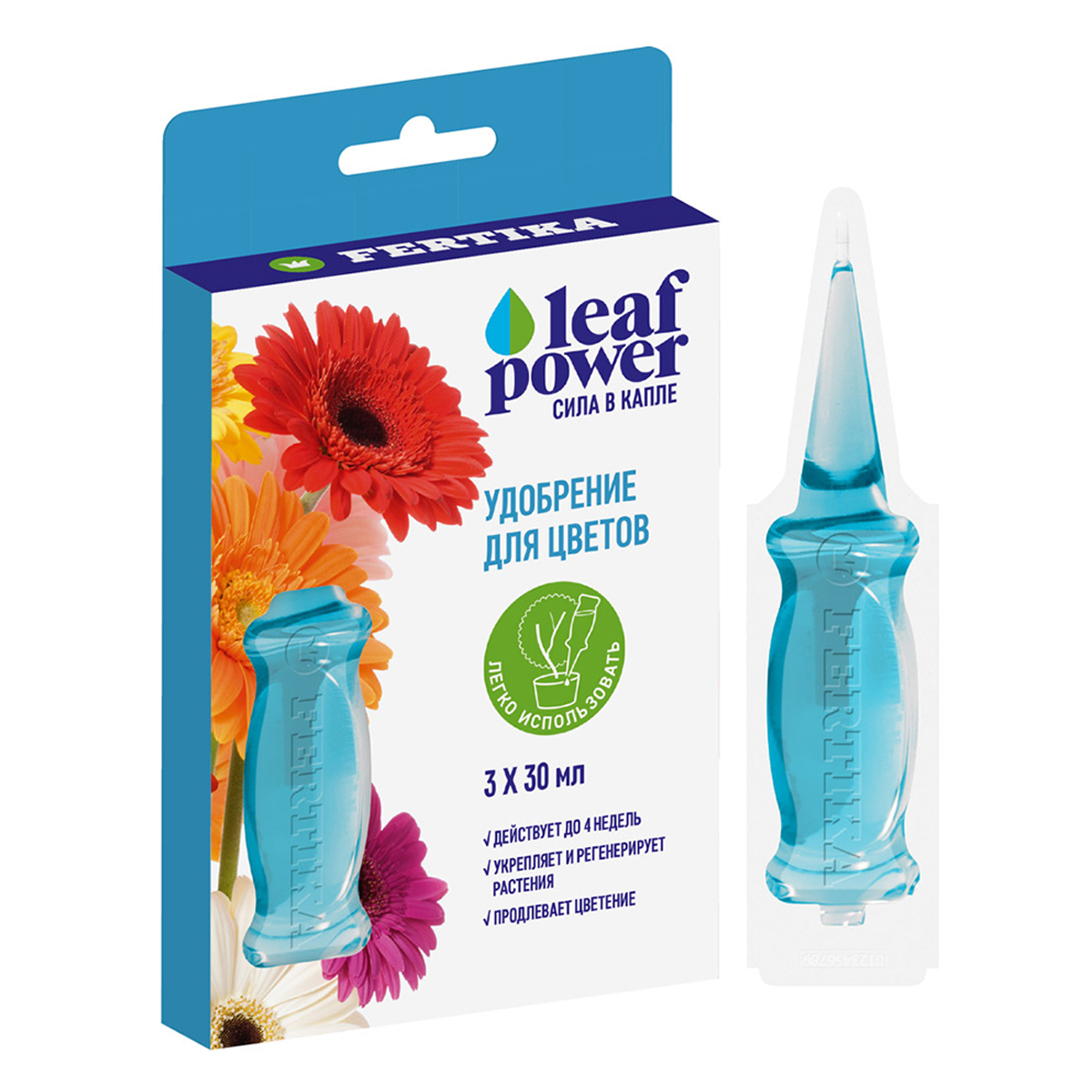 Удобрение минеральное Fertika Leaf POWER для Цветов  (1уп.=3шт) \30 мл