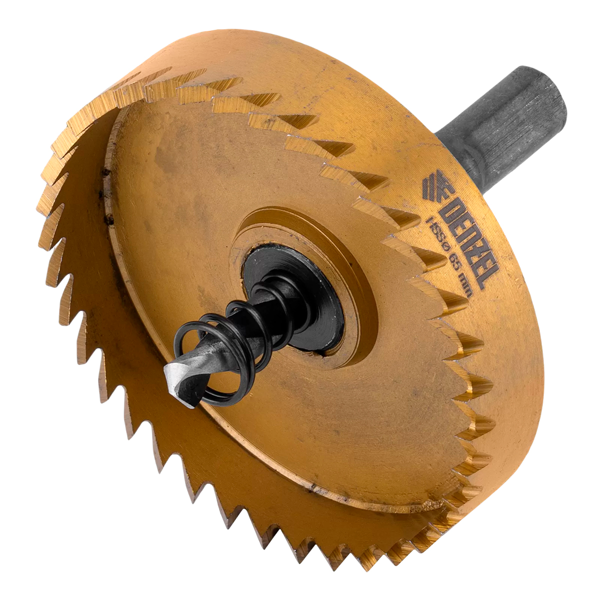 Коронка по металлу HSS, 65 мм, нитридтитановое покрытие //Denzel