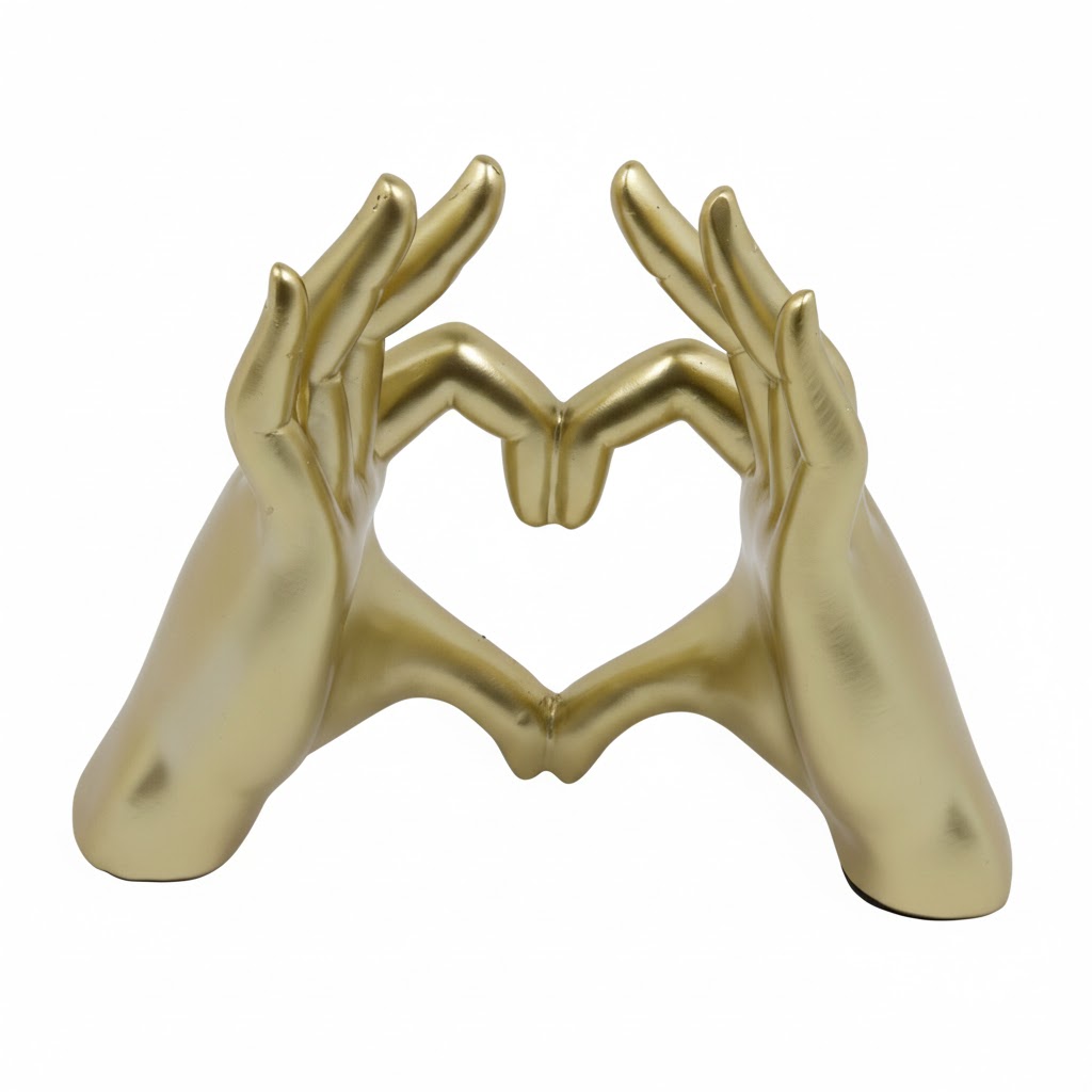 Статуэтка Руки-сердце 21,5х7х17 см золото 5247 CN
