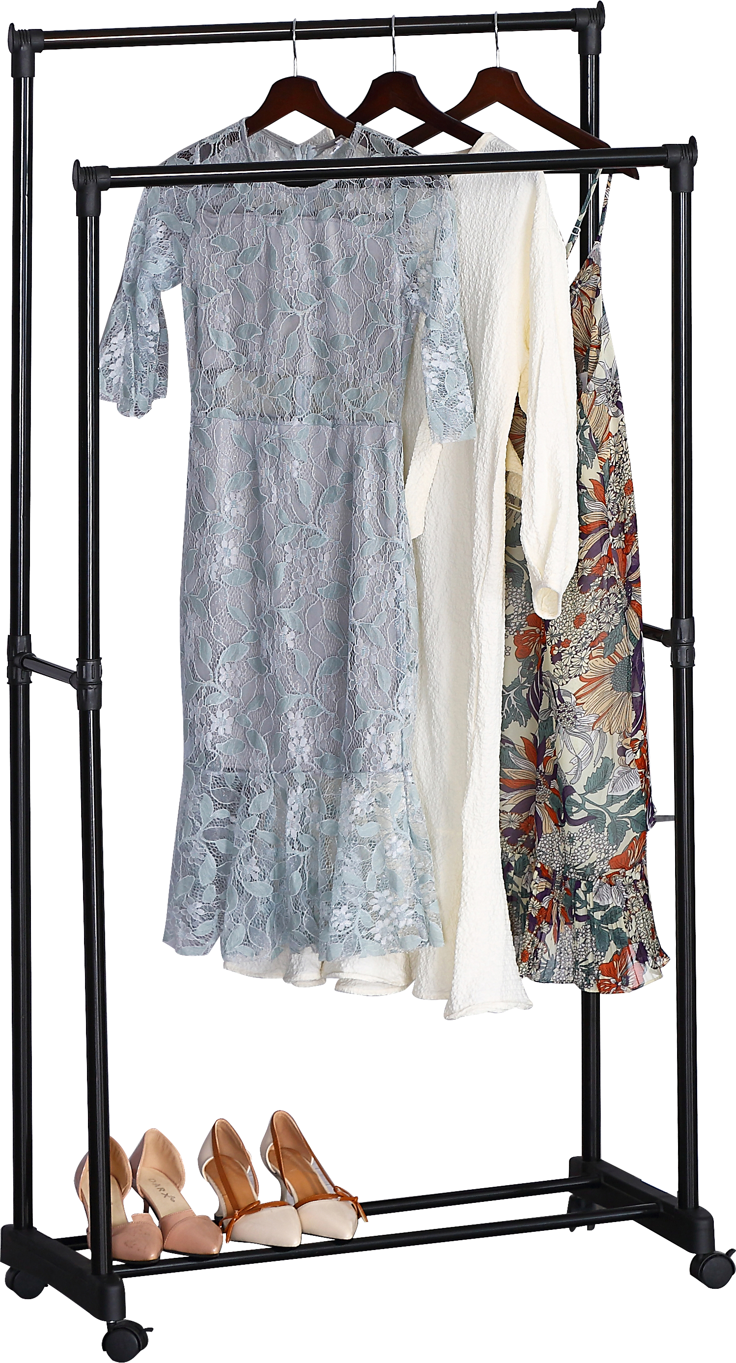 Стойка для одежды двойная GDX на колесиках 74,5х39х157 см CN