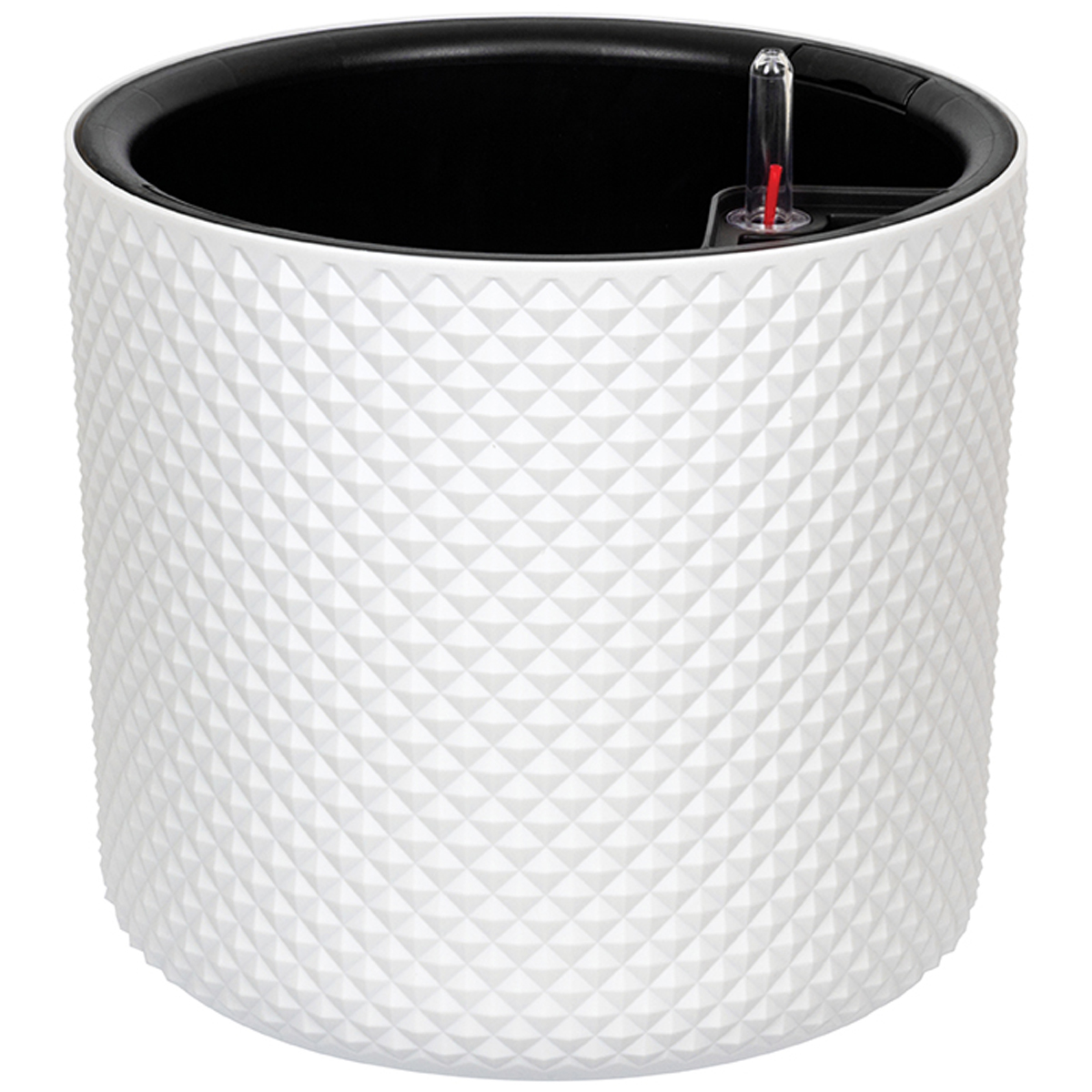 Кашпо IDEA ФАСЕТ D280мм с вставкой и с автополивом Белый М 3238