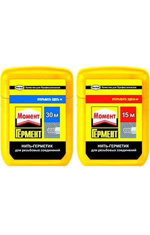 Нить Момент Гермент 15 м.Нить-герметик для герметизации труб имеющих резьбу