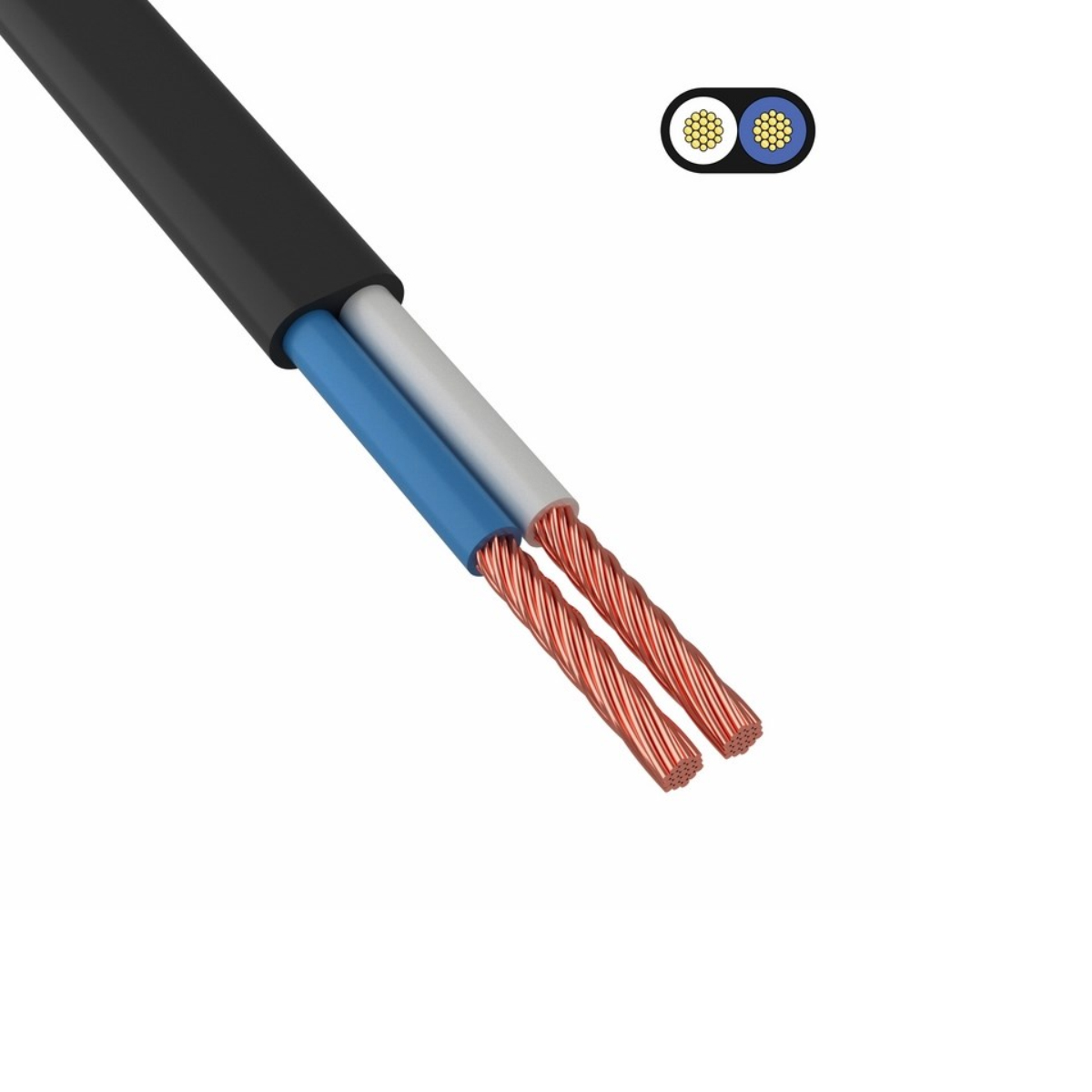 Провод ШВВП 2х0,75 черный /NN/