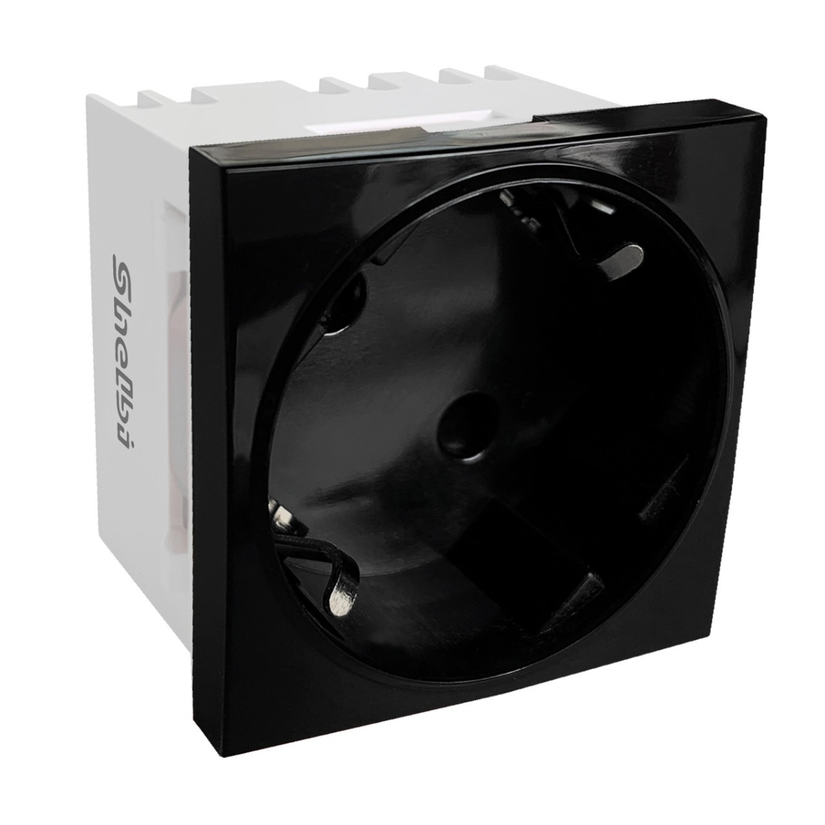 Розетка одинарная 33° с з/к, 250 В, 16A 45х45, чёрная