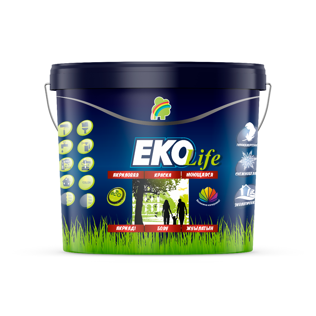 Краска "EKO Life" моющаяся гипоаллергенная акриловая 14 кг Краска "EKO Life" моющаяся гипоаллергенная акриловая 14 кг