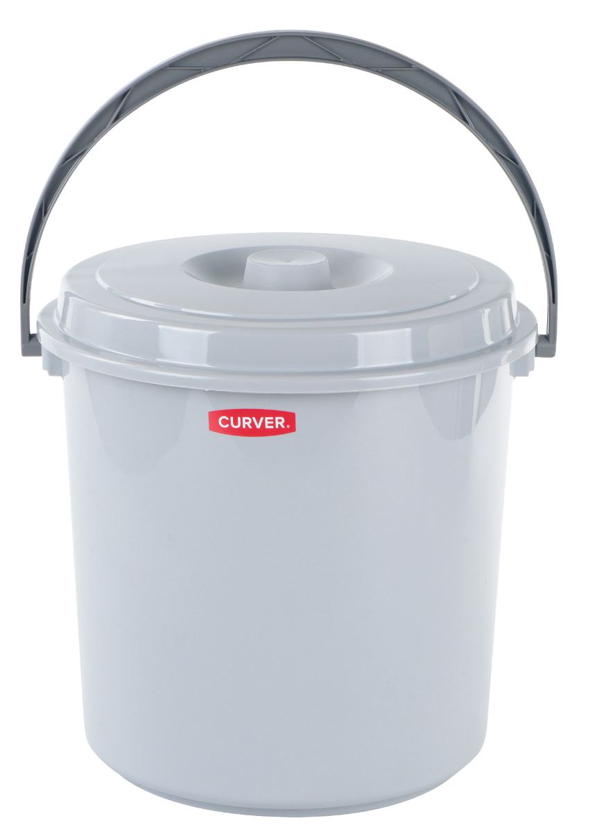Ведро Curver 10л с крышкой, серое