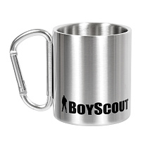 Термокружка BOYSCOUT 200 мл, складная ручка-карабин, нержавеющая сталь 61112