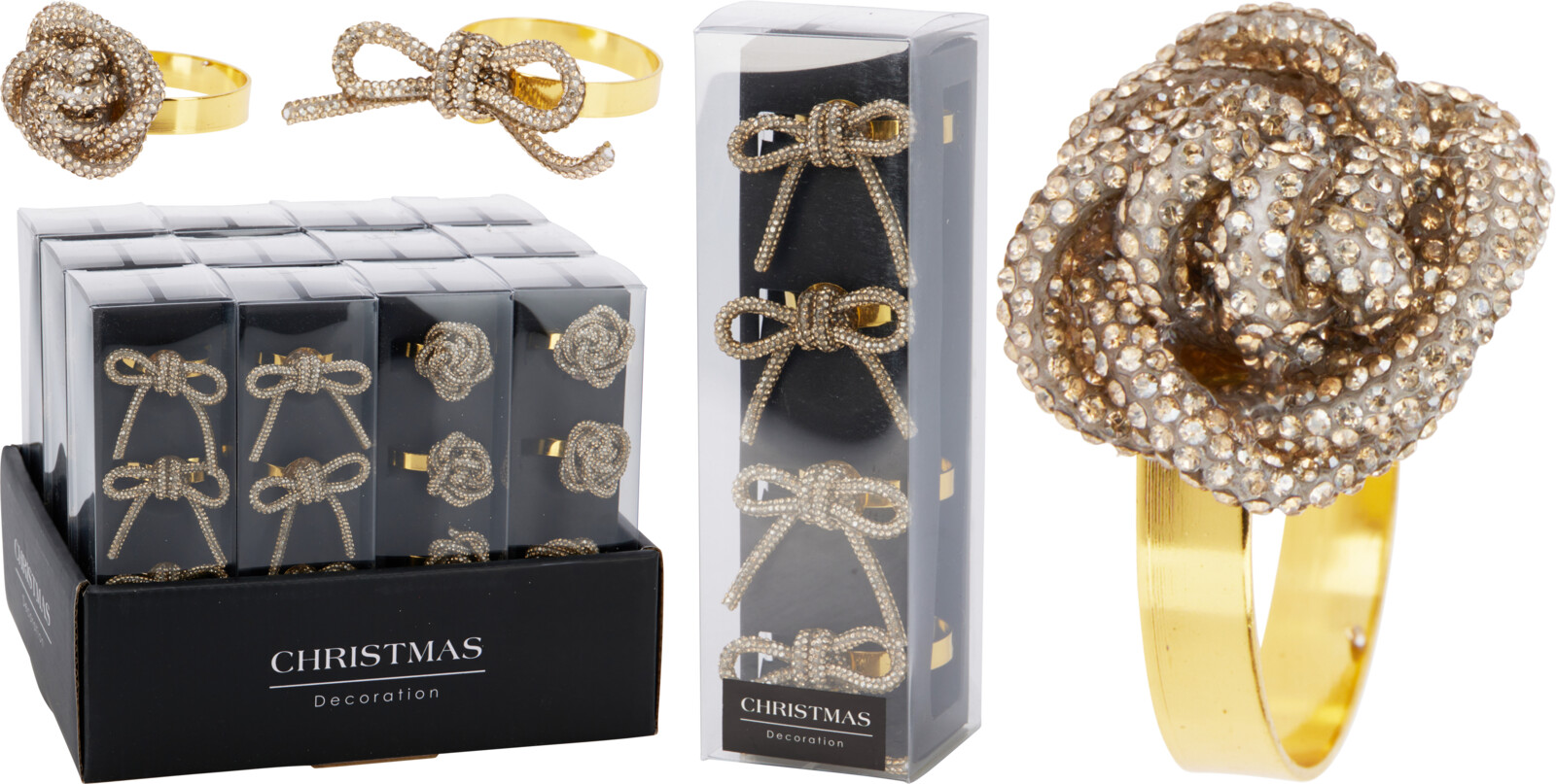 Набор колец для салфеток 4шт, золото 2 вида в ассортименте CAA939570 К