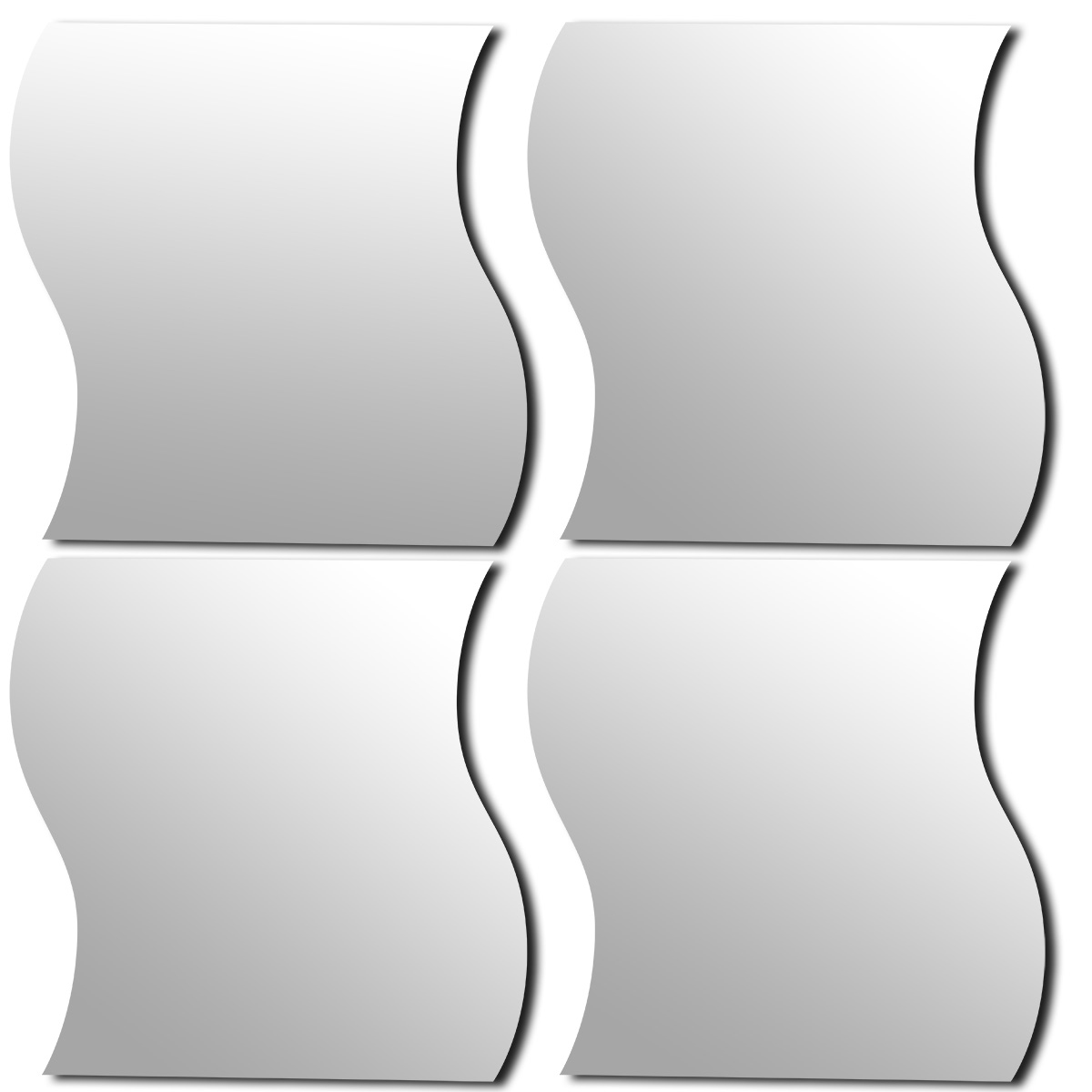 Набор из 4-х зеркал Tendance Волна 28х30 см 854699