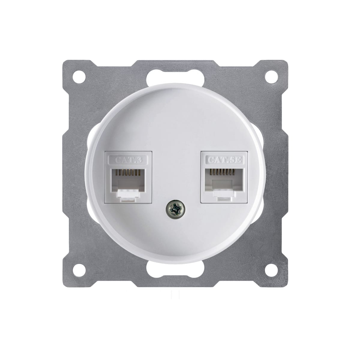 Розетка двойная антенна/компьютер TV/RJ45 кат^, цвет белый (серия Florence) арт.1E20811300