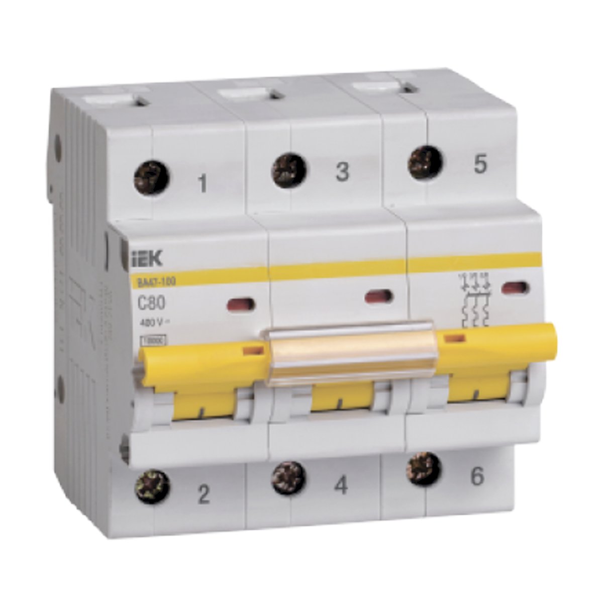 Автомат ИЭК 3 80А  ВА 47-100  25156 MVA40-3-080-C