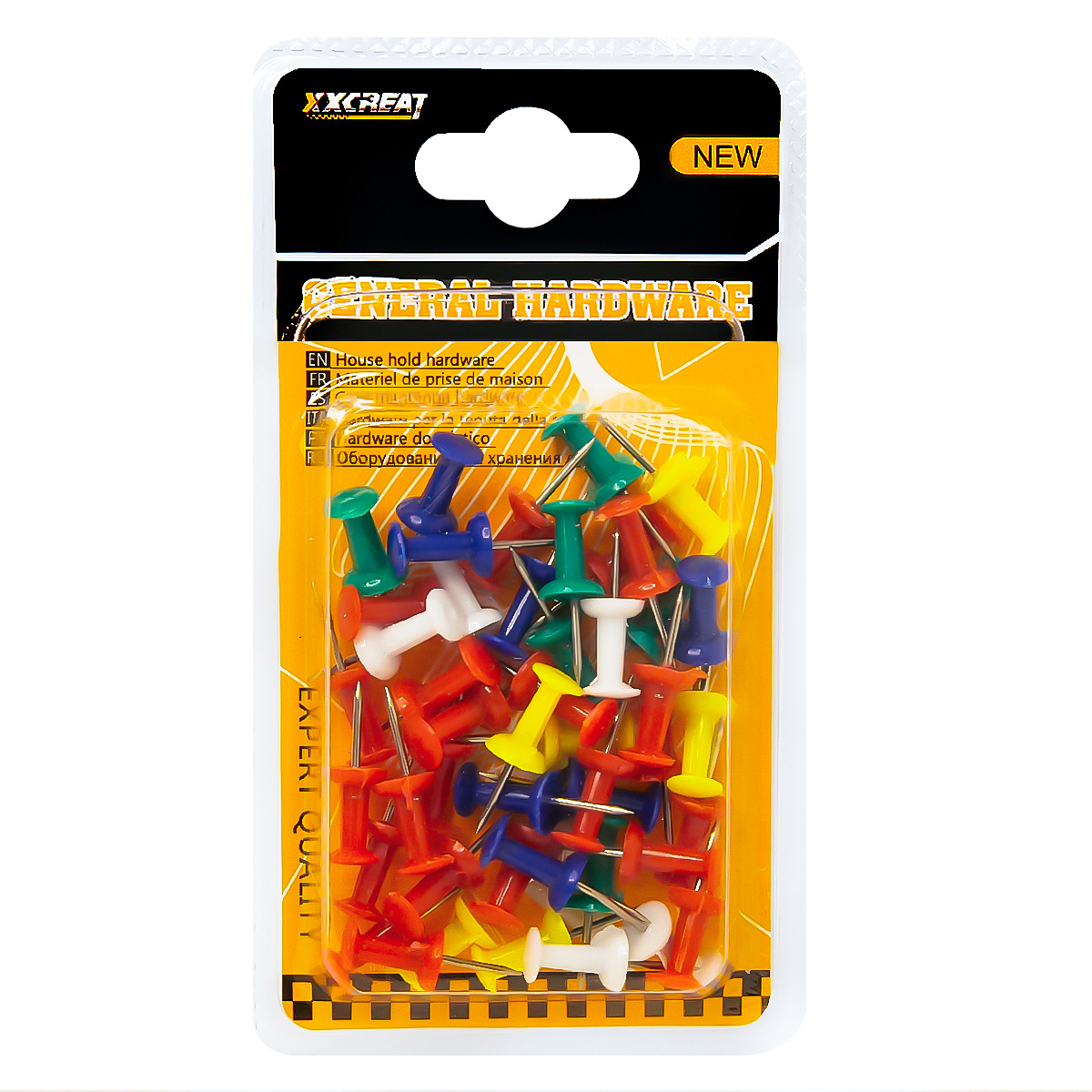 Кнопки-гвоздики цветные с фигурной головкой (блистер) Кнопки-гвоздики цветные с фигурной головкой (блистер)