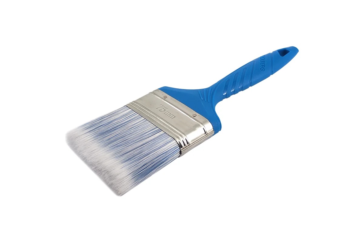 Кисть плоская "Лазурит-Эксперт", искусственная щетина, пласт. рук., 75мм 0112425
