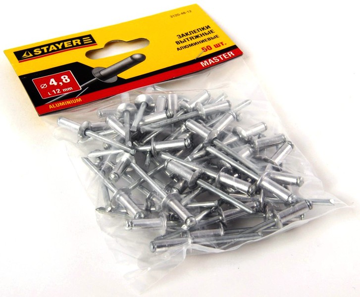 Заклепки STAYER алюминиевые, 4.8х12мм, 50шт