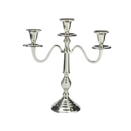 Канделябр на 3 свечи 30 см SILVER 2 вида в ассортименте A67102310 К