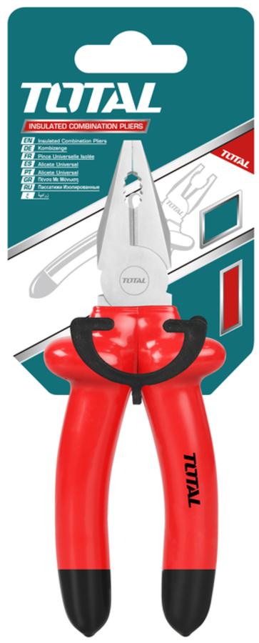Плоскогубцы диэлектрические ТОТАL 180мм 1000В