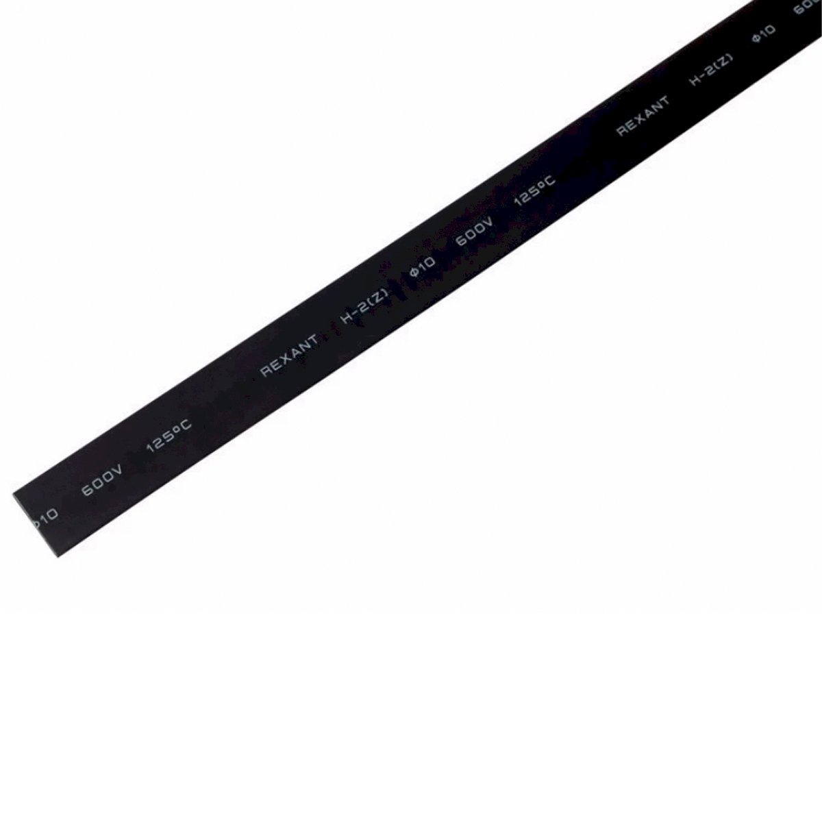 Трубка термоусаживаемая ТУТ нг 10,0/5,0мм, черная, 1м REXANT