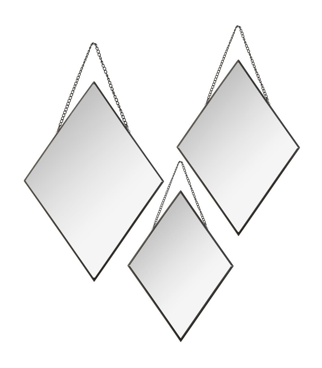 Набор из 3-х декоративных зеркал Atmosphera Leny ромбы, на цепочке 158119