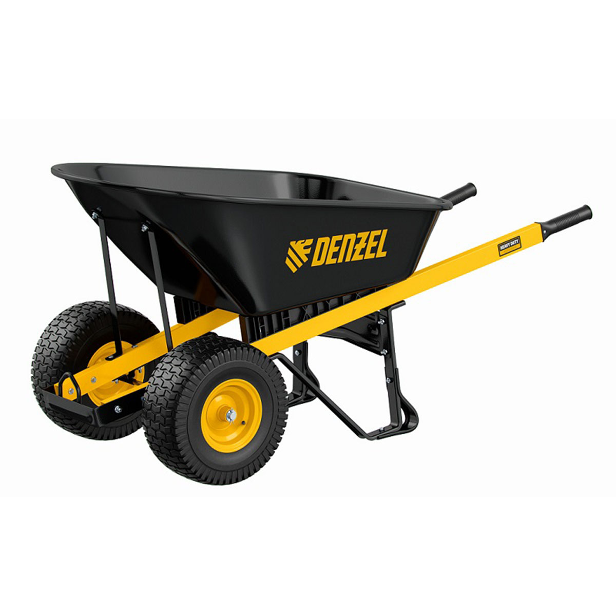 Тачка строительная, усиленная, объем 140 л, 250 кг, двухколесная, колесо 15х6.00-6// Denzel
