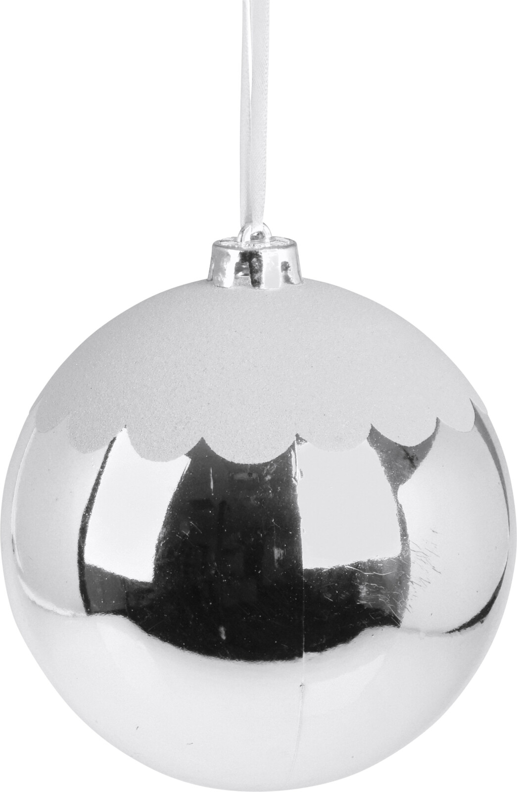 Шар елочный Заснеженный 15 см серебро CAN225711 К