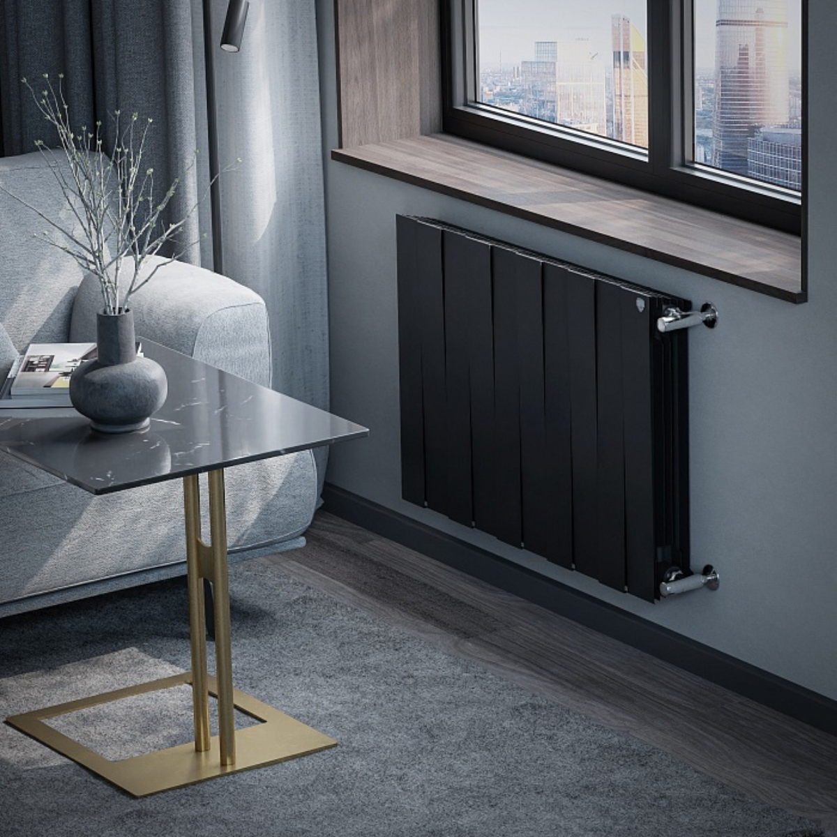 Радиатор Royal Thermo PianoForte 500 Noir Sable - 10 секц. (Новый) (биметалл)