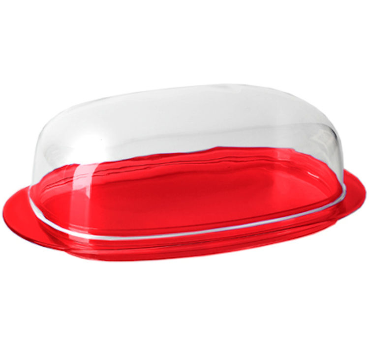 Масленка IDEA КРИСТАЛЛ красный прозрачный М 1126