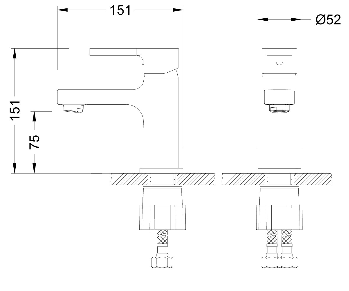 Смеситель д/р Lemark  LM0606C "Аура" монолитный, хром