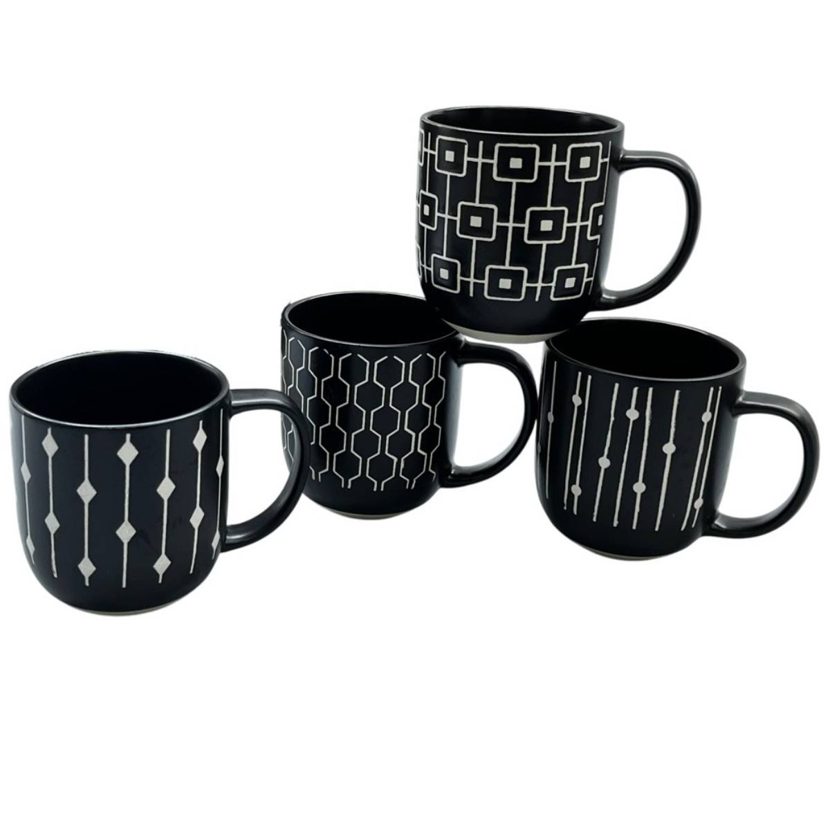 Кружка DH Geometric black 450мл фарфор 4 диз в ассорт T01-22