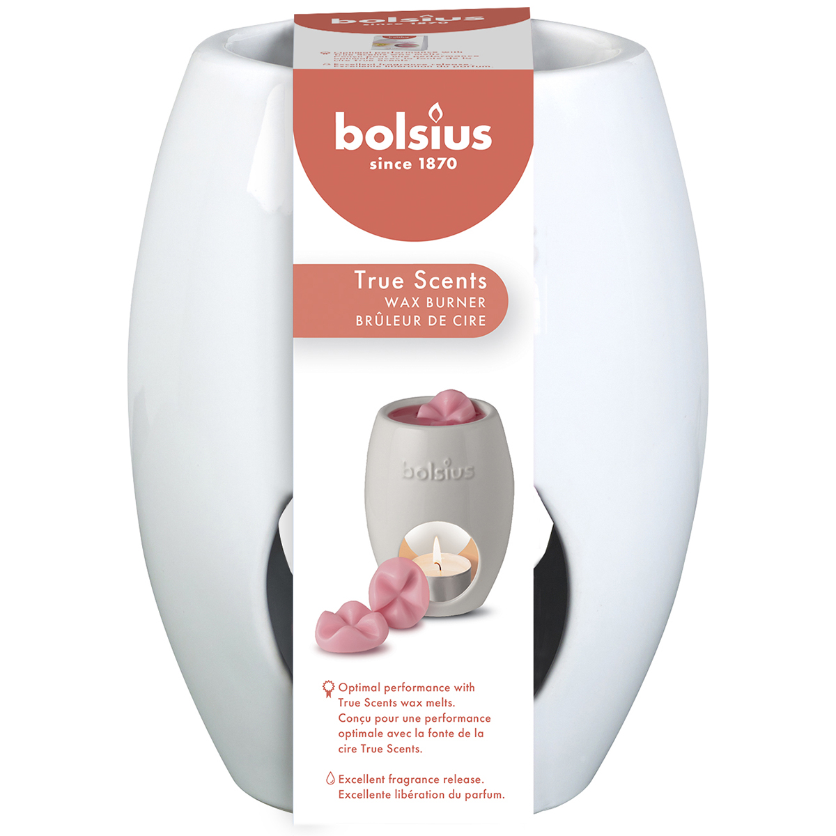 Аромалампа Bolsius керамическая, белый эллипс