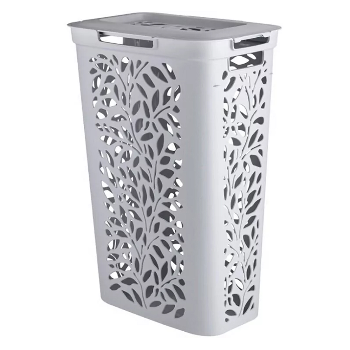 Корзина для белья POLIMERBYT Leaves 60 л с разделителем, серый