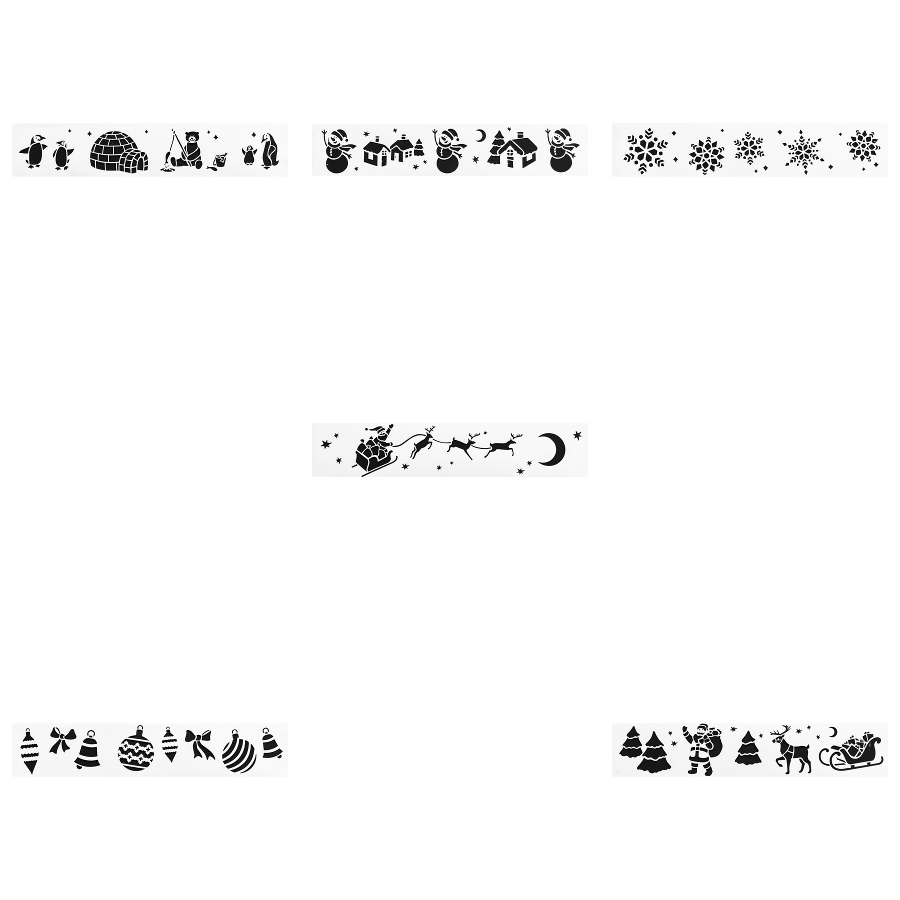 Трафарет на окна Feeric 6 видоа в ассортименте 60х12 см 162600