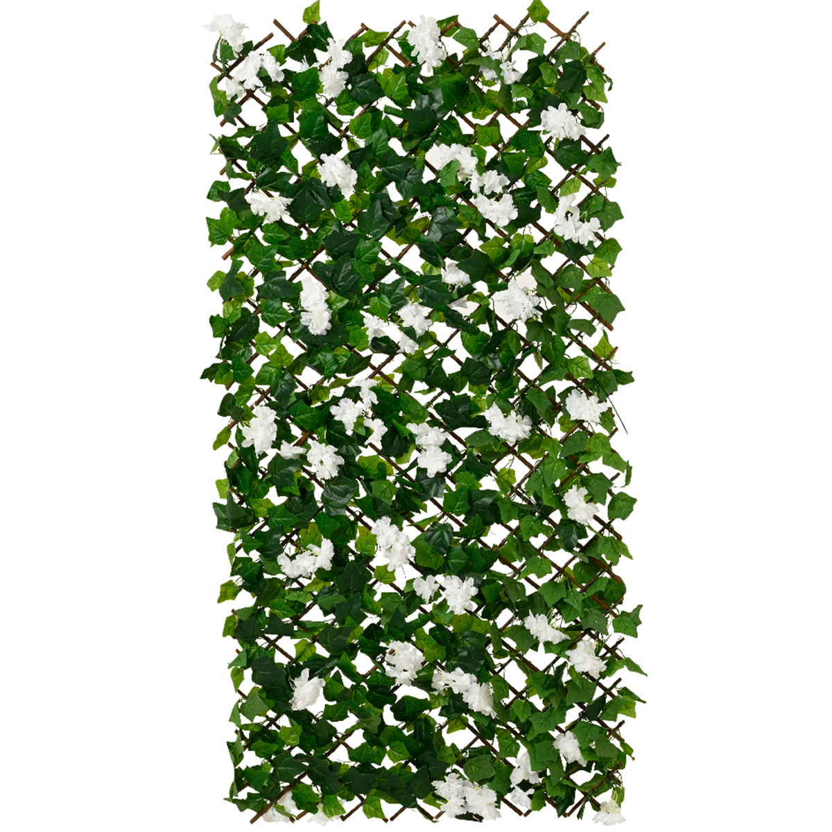 Ограждение-ширма с белыми цветами, складная 180х8х90 см