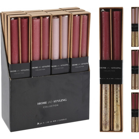 Набор столовых свечей 25 см 3 цвета в ассортименте ACB101300 К