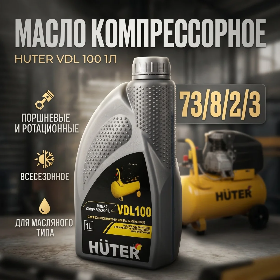 Масло компрессорное минеральное Huter VDL 100 1л 73/8/2/3