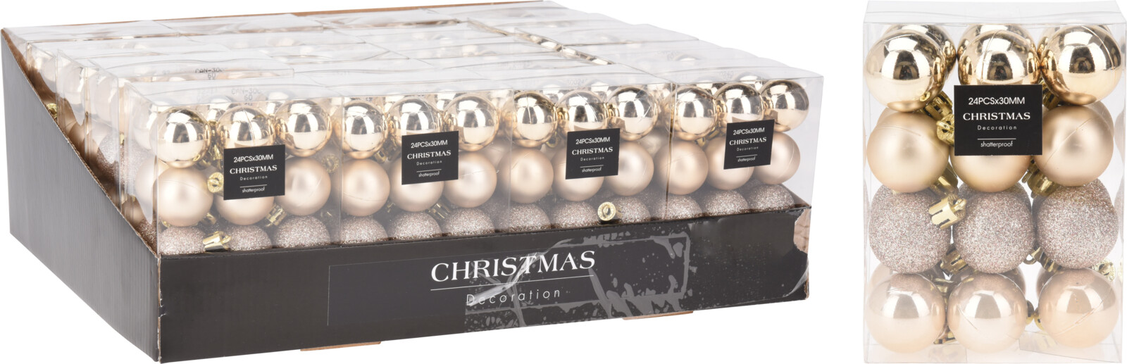 Набор елочных шаров 24 шт х3 см мультиколор AVS100050 К