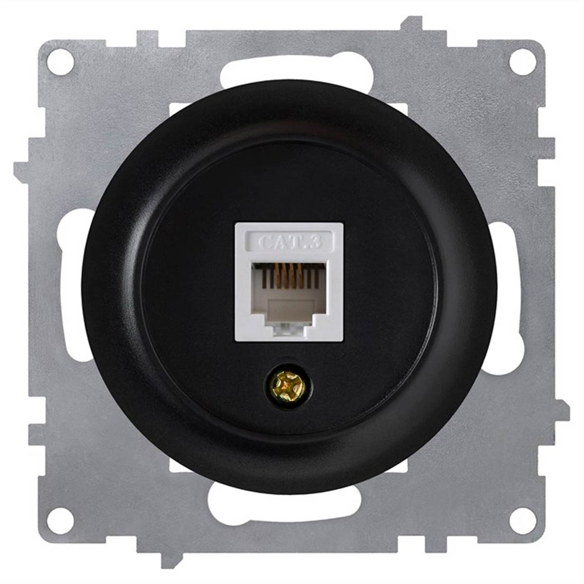 Розетка телефонная 1xRJ11, цвет чёрный (серия Florence)