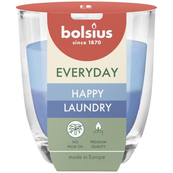 Аромасвеча в стакане Bolsius Everyday 8х7 см Happy Laundry