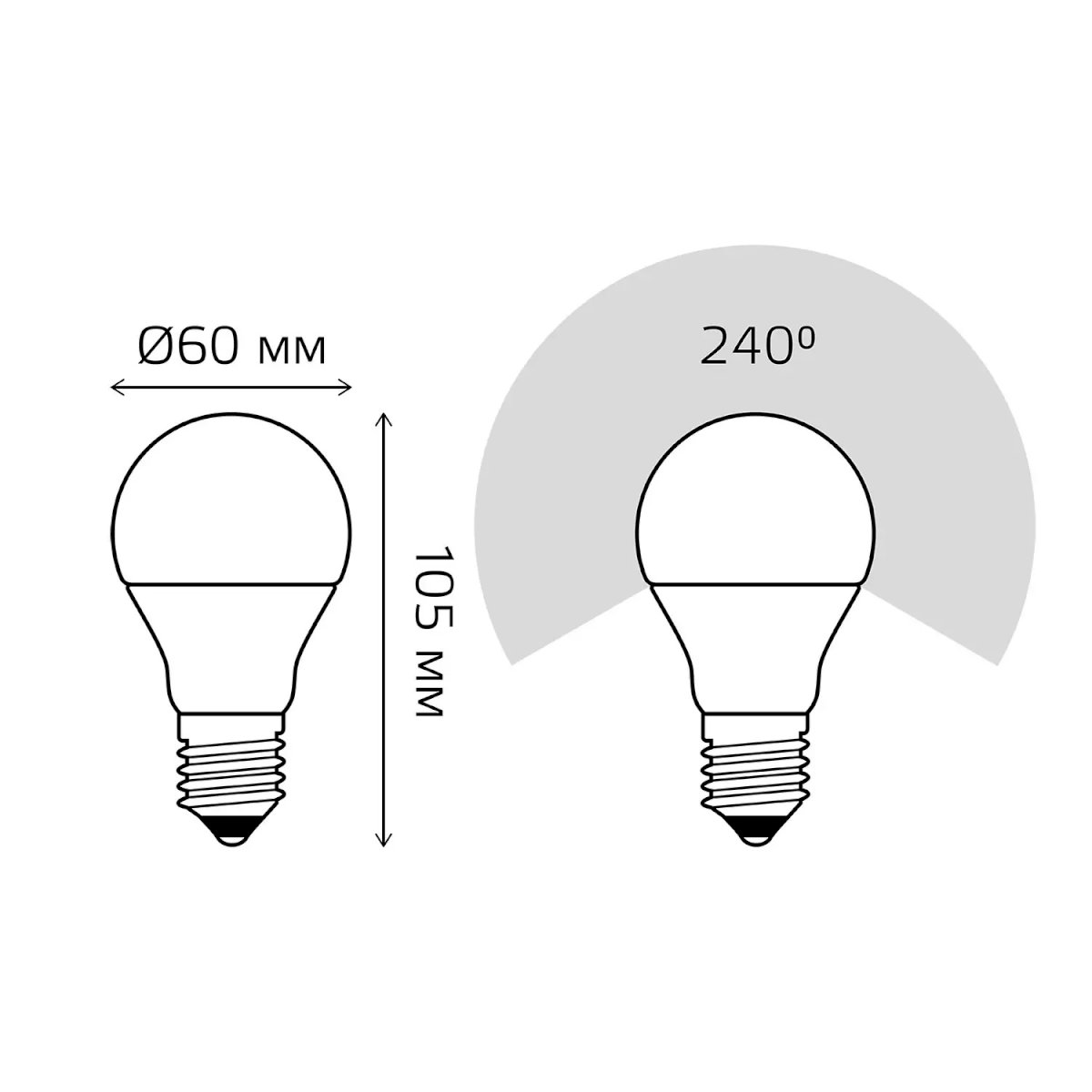 Лампа Gauss LED Elementary A60 12W E27 4100K (2шт в упак)