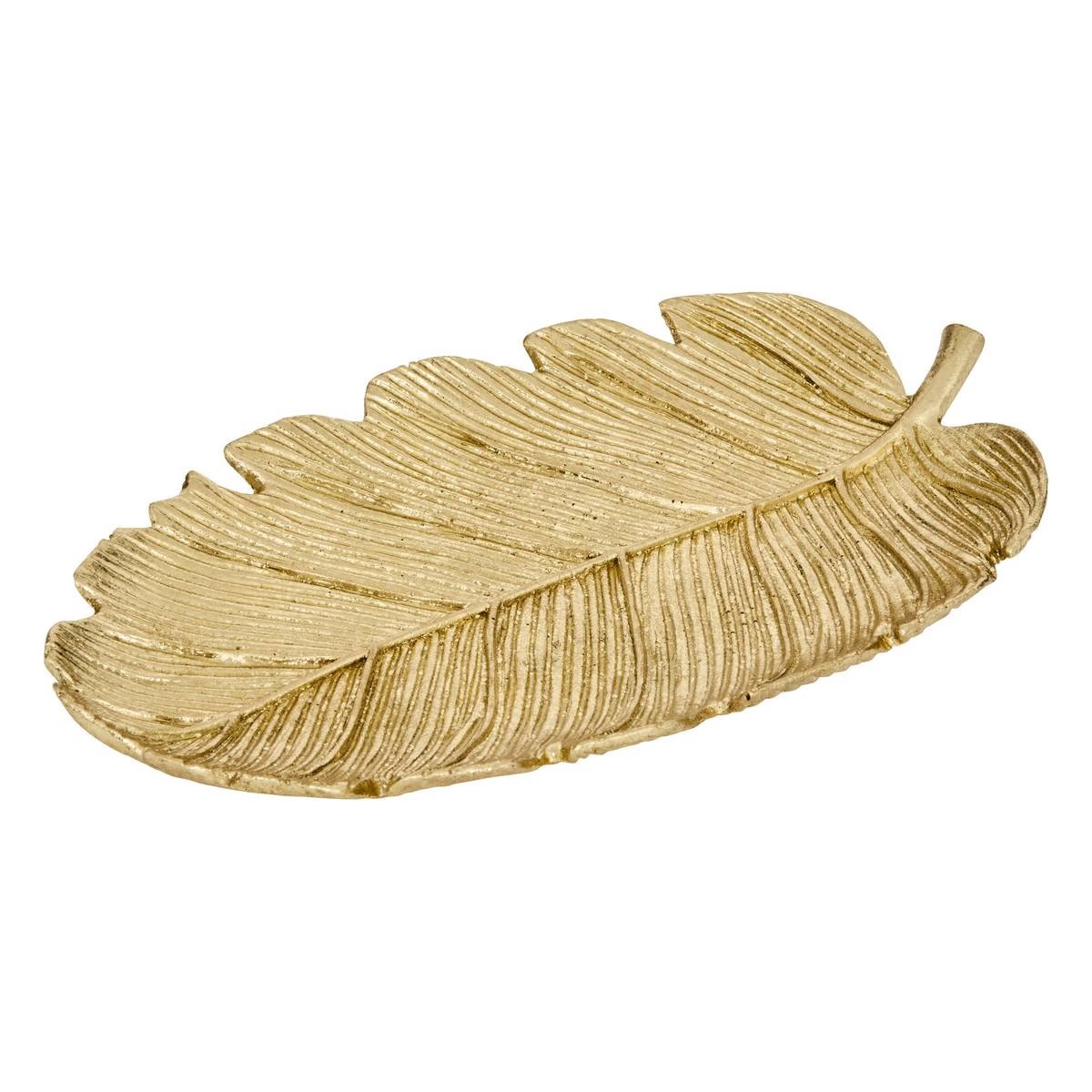 Блюдо декоративное Atmosphera Лист 25х15 см золото