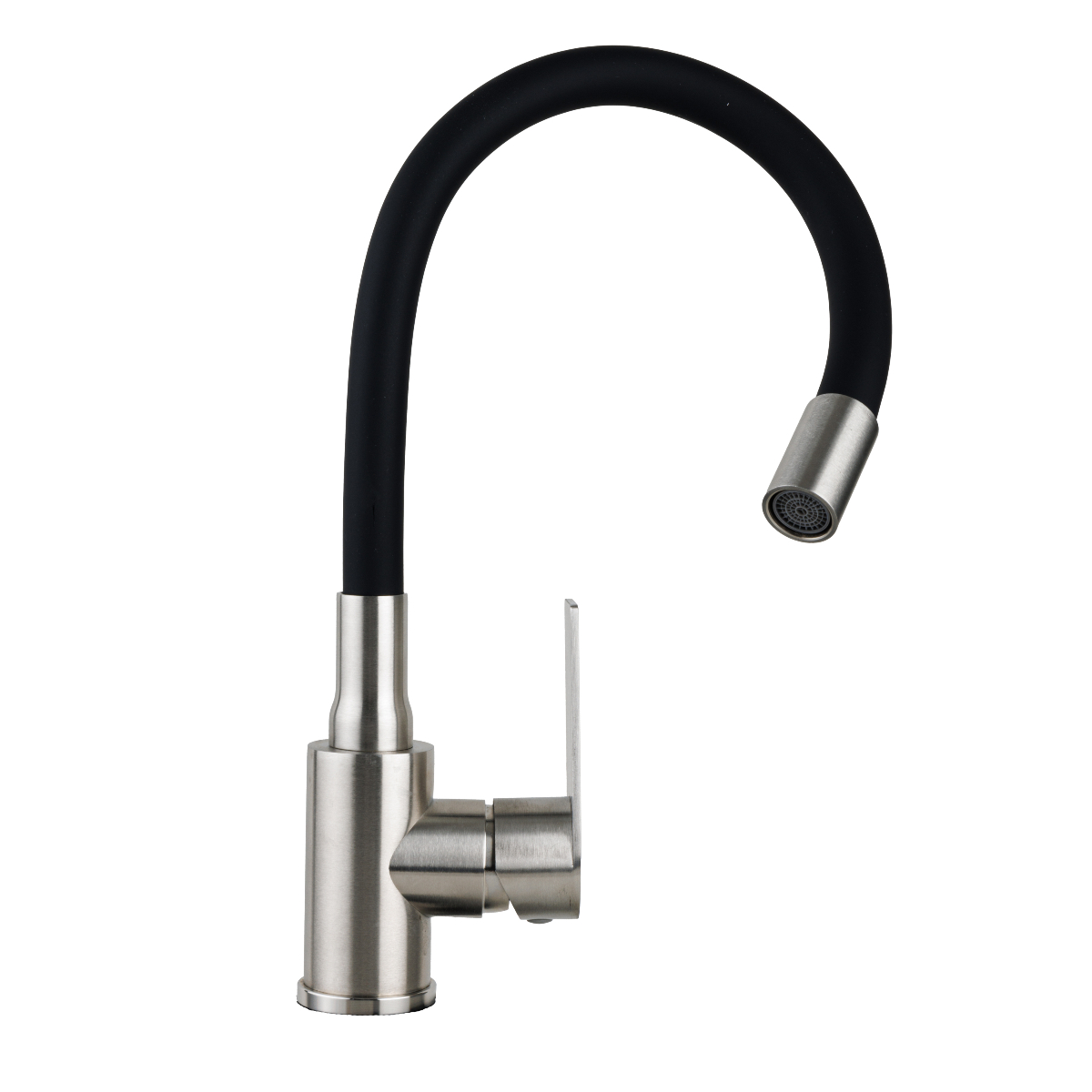 Смеситель д/к aquadeus M12 Satin Black с силиконовым гусаком