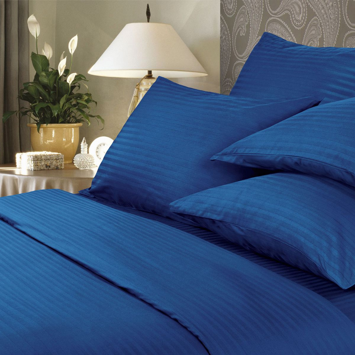 Комплект постельного белья Verossa Indigo 1,5 сп 70х70 см страйп 738036