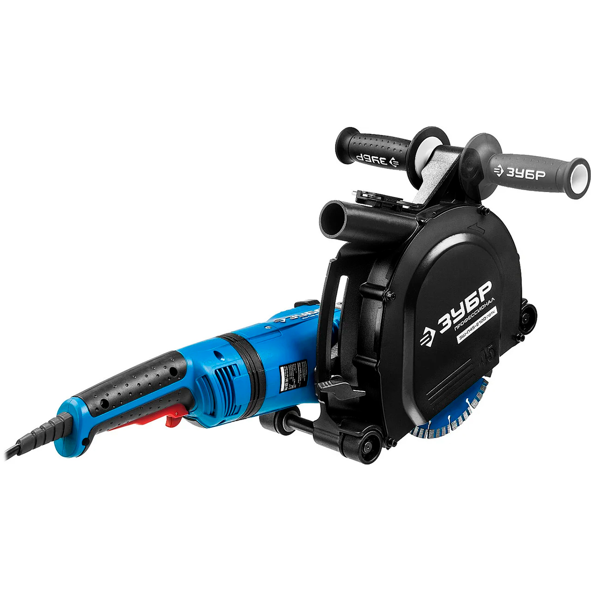 Штроборез (бороздодел) ЗУБР Профессионал d 180 мм, 2100 Вт, 45 мм, метал. ящик, (ЗШ-П45-2100 ПВТК)