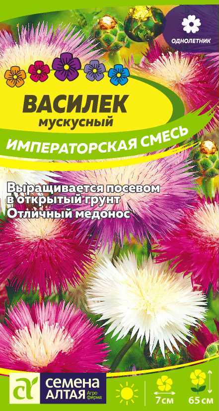 Семена Цветы Василек Императорская Смесь мускусный/Сем Алт/цп 0,3 гр.