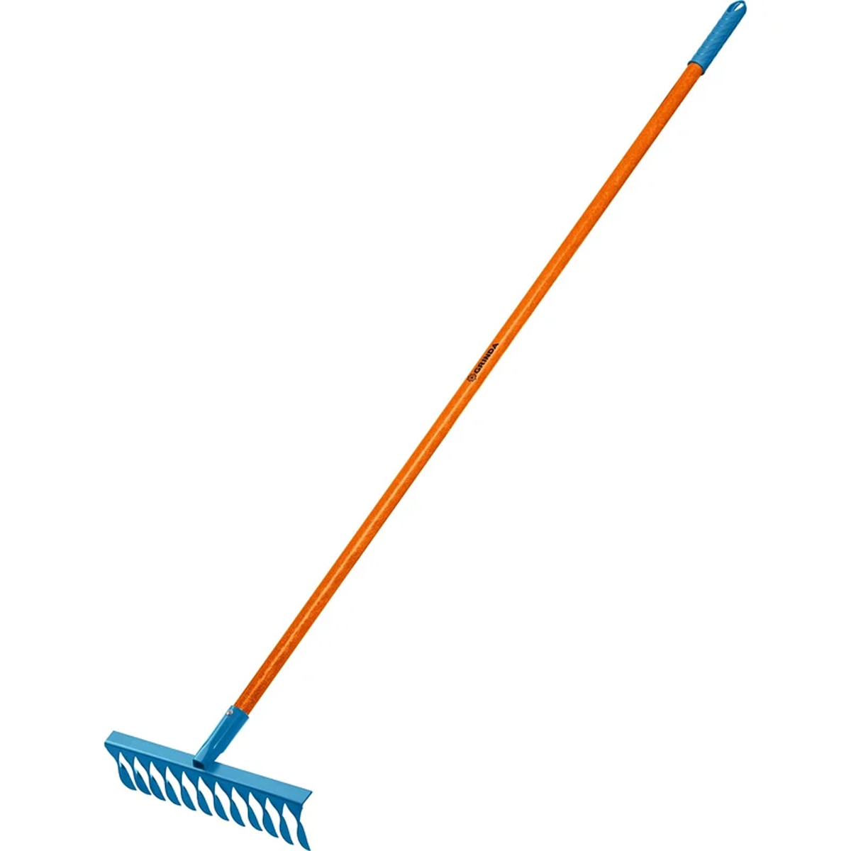 Грабли садовые GRINDA, PR-12T FIBER, 380 х 100 х 1530 мм, 12 витых зубцов, углеродистая сталь, фибер