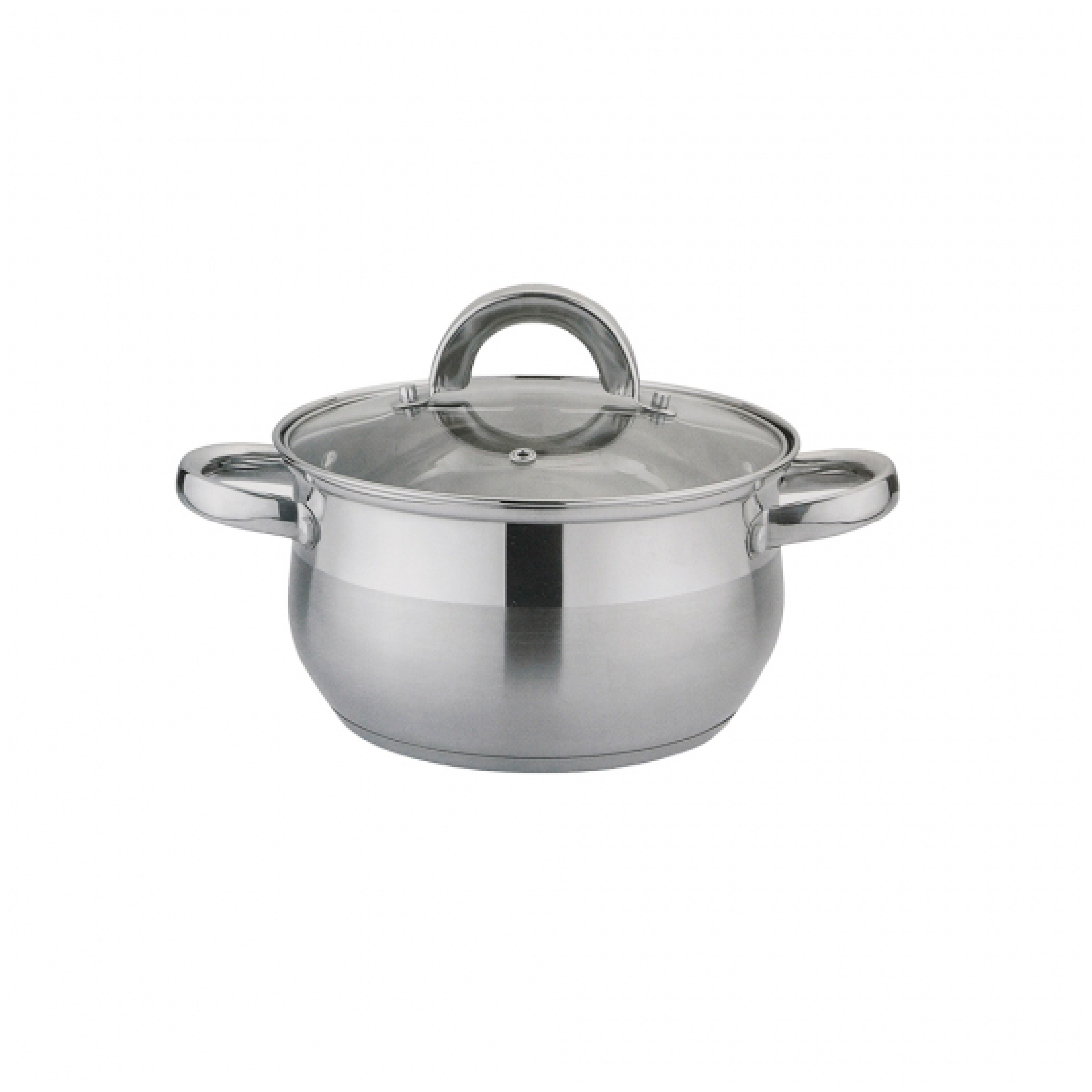 Кастрюля DH 3,4 л нерж сталь со стеклянной крышкой DH08-20