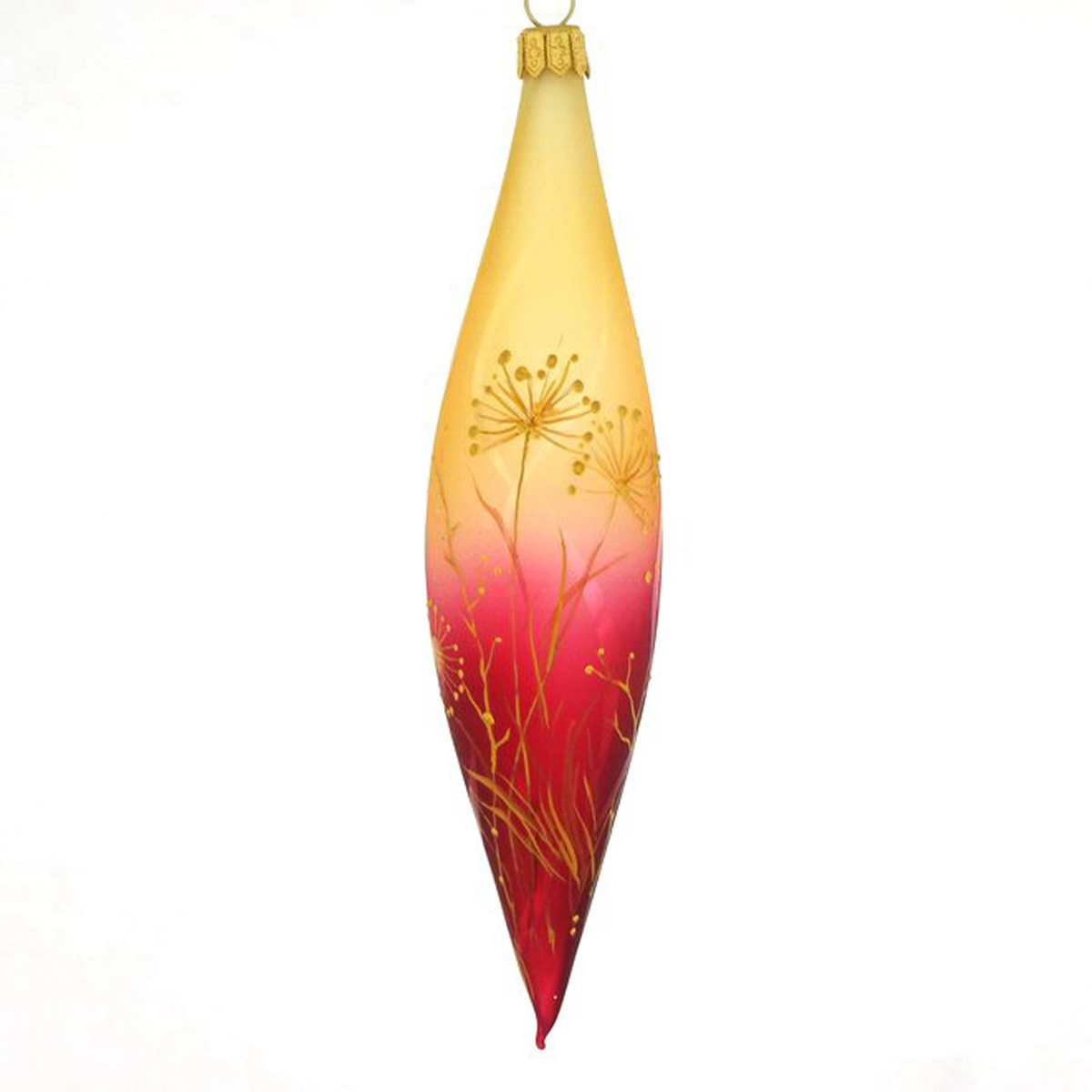 Украшение елочное Dagmara Сосулька закат 9,5 см стекло ручная работу 19551