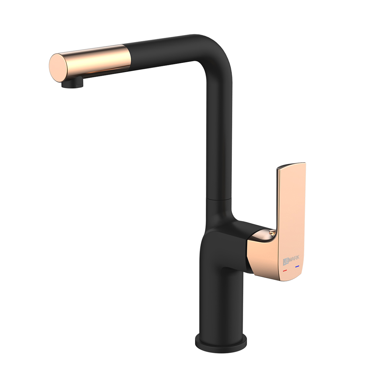 Смеситель д/к Lemark Ursus LM7205BLR с высоким поворотным изливом, черный/розовое золото Смеситель д/к Lemark Ursus LM7205BLR с высоким поворотным изливом, черный/розовое золото