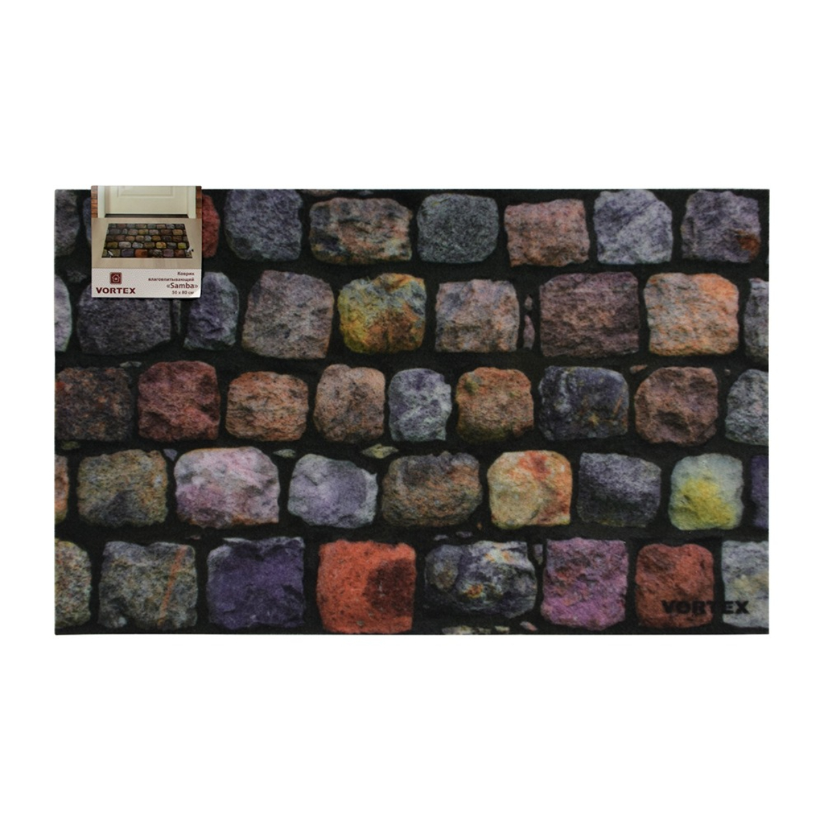 Коврик влаговпитывающий  "Samba"  50*80 см. "Мостовая", "VORTEX" / 10
