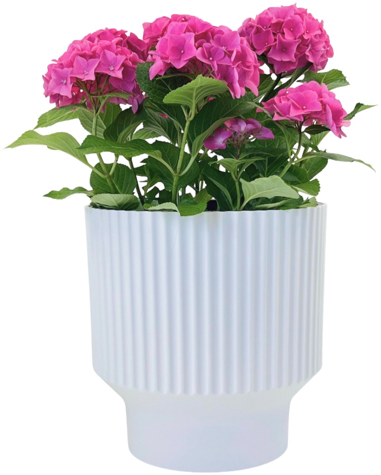 Горшок пластиковый с вкладкой, Аркада белый д. 30 н. 30 см. 16,2л АР30-10