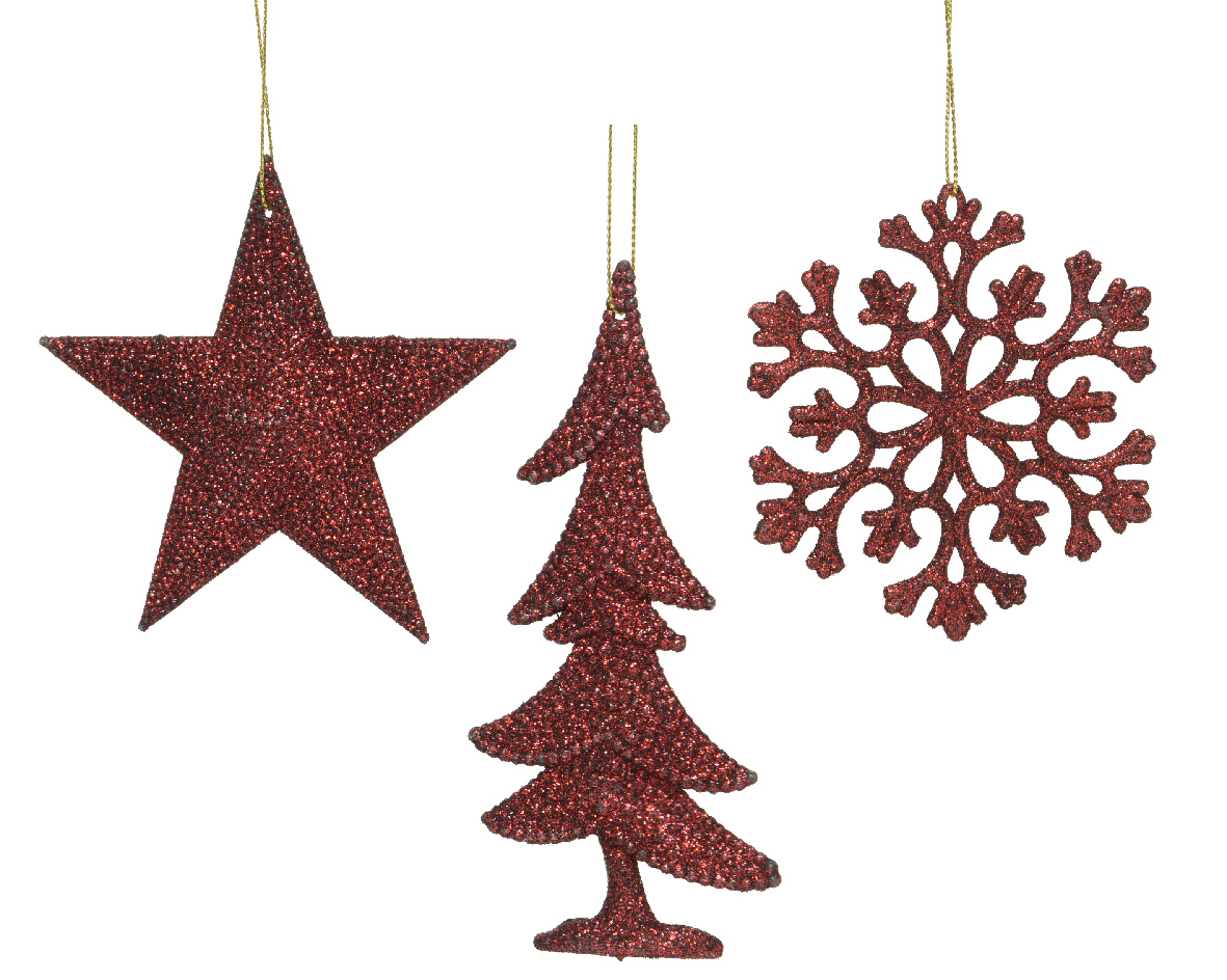 Украшение подвесное Фигурки с блестками 10,5 см oxblood 3 вида в ассортименте 515356 Kmg